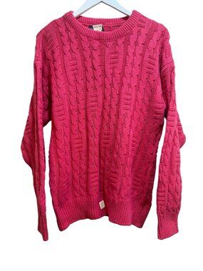 Chunky Cable Knit Lagenlook Crewneck Textured Depth Sweater VTG DEADSTOCK! Med